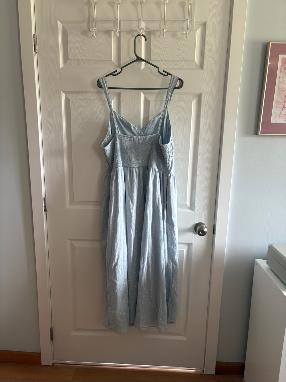 American eagle Light Blue Polka Dot Sundress — Sleeveless Midi Dress - Picture 3 of 4